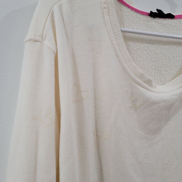 Jane And Delancey Womens Sweater Size Large Ivory Hearts - Picture 6 of 8